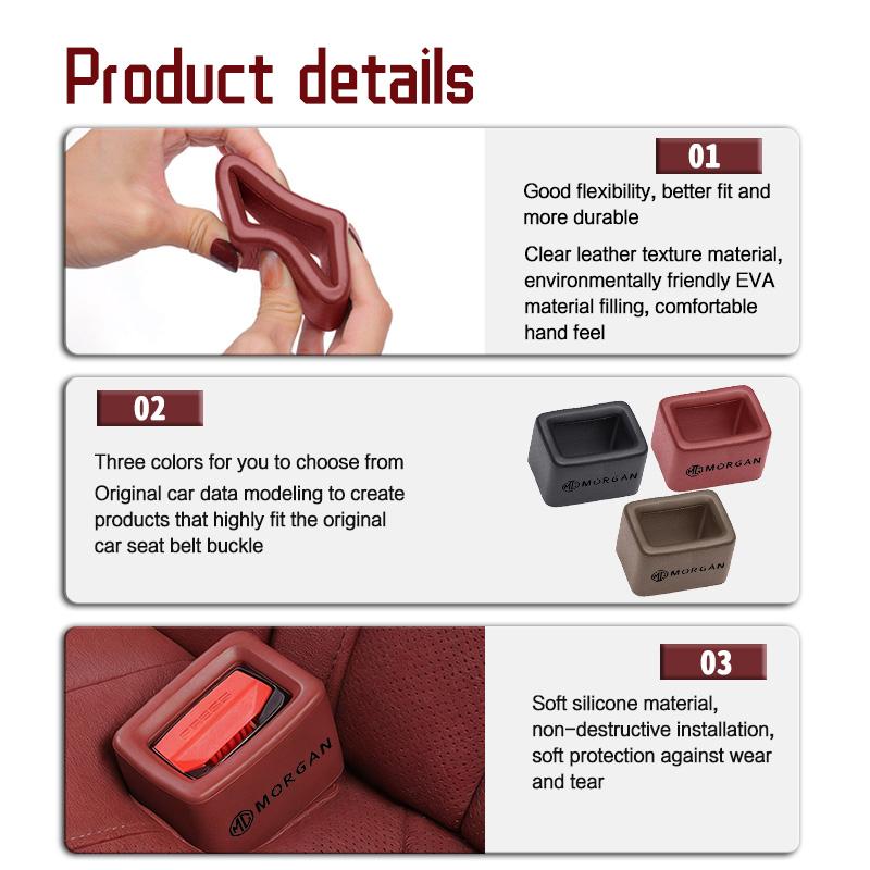 For MG Car Seat Belt Protection Cover Silicone Seatbelt Button Protector ZS GS 3 6 5 7 Morgan HS ZS ZX Gundam JHE6