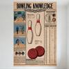 Vintage Bowling Knowledge Educational Poster Metal Tin Sign Retro Bowling Instruction Wall Plaque for Bar Cafe Man Cave Home Dec