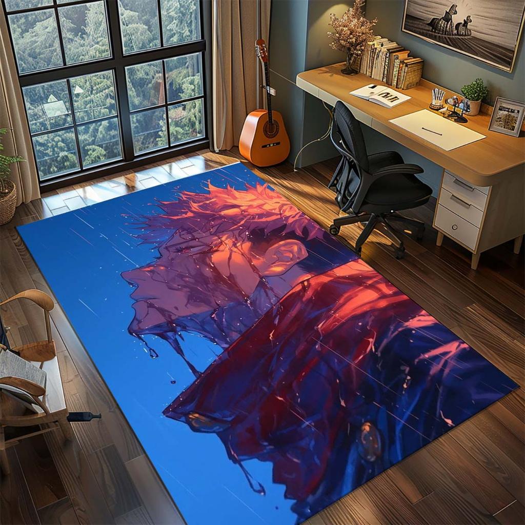 Tappeto Anime Jujutsu Kaisen Tappeto Grande Tappeto per Grandi Aree Tappetino Antiscivolo Lavabile Tappeto per Stanza Gamer Camera da Letto Decorazione per la Casa -QJY