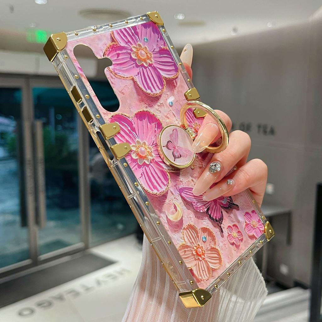 For Samsung Galaxy A55 5G Case Stylish Flower Butterfly Pattern Ring Kickstand TPU+PC Phone Cover