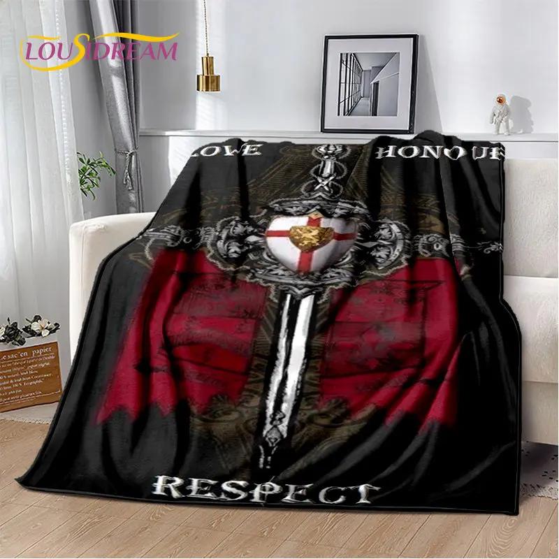 Cavalier Knight Templar Crusaders Game Měkká plyšová deka, flanelová deka Hodící deka do obývacího pokoje Ložnice Postel Sofa Piknik