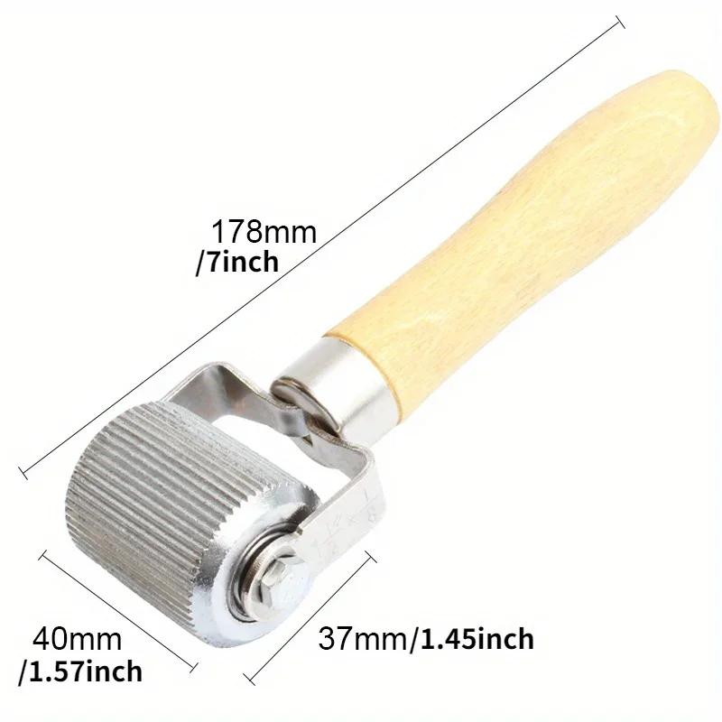 Wooden-Handled Car & Motorcycle Tire Repair Kit Roller Auto Patch Wheel Fixing Tool Essential Car Accessories