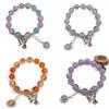 Braccialetto in Vetro Fiore Esplosione Fantasy da 10 mm: Ciondolo Farfalla Colore Degradé Design di Nicchia per Donne e Migliori Amiche.