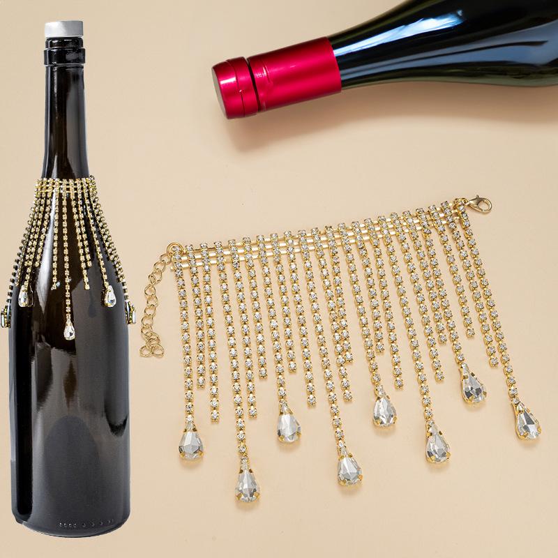 Electroplated Rhinestone Tassel Crystal Wine & Christmas Pendant Decoration