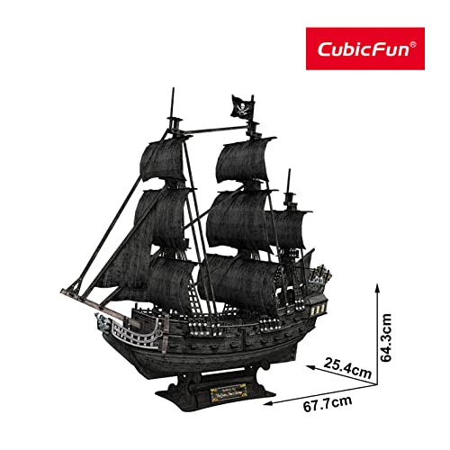 ASSYME Cubic Fan 3D Puzzle Craft Kit Queen Anne's Revenge T4018h (No Glue or Tools Required)