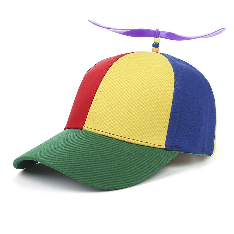 

Кепка-пропеллер в корейском стиле для родителей и детей - Унисекс, для улицы, с бамбуковым стрекозой, козырек-утка, изогнутый козырек Adult