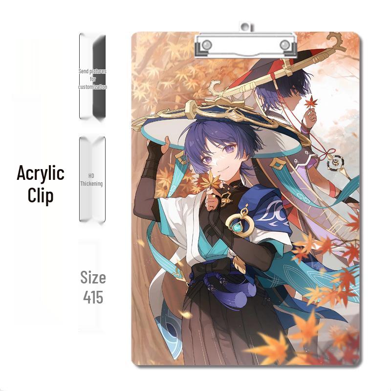Anime Style Acrylic Clipboard and File Folder with Thickened Writing Pad