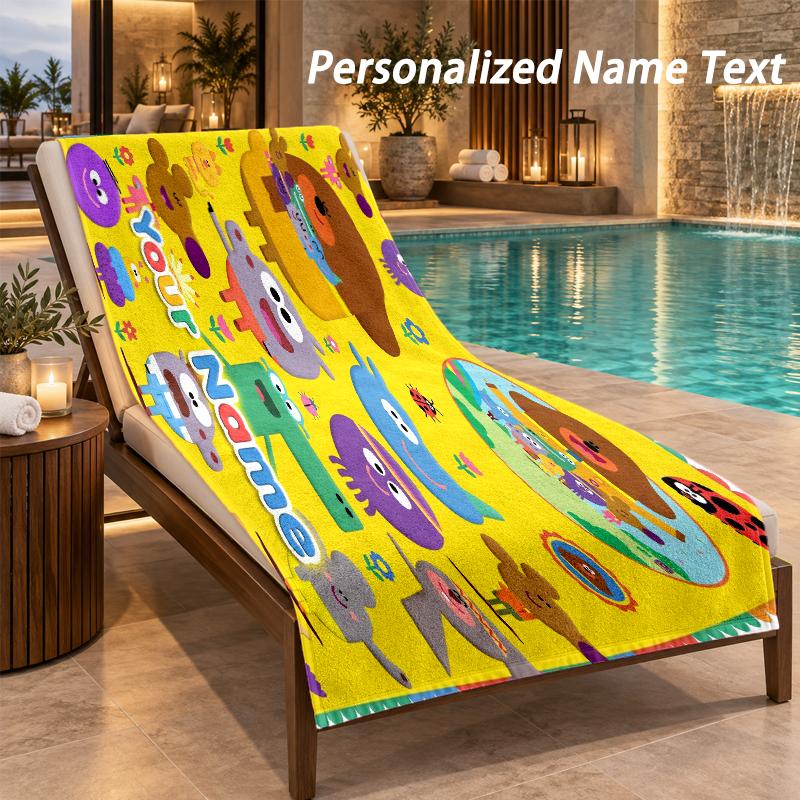 Hey Duggee Custom Name Beach Towel Large Soft Towel for Indoor Bathroom Outdoor Beach