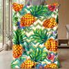 Pineapple Tropical Paradise Theme Blanket Lightweight Warm Flannel Blanket Decorative Throw Blanket for Home Decoration
