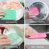 6pcs Washable Sponge Wipes Reusable High Density Dishwashing Sponges Multi-Functional Double Side Cleaning Sponges