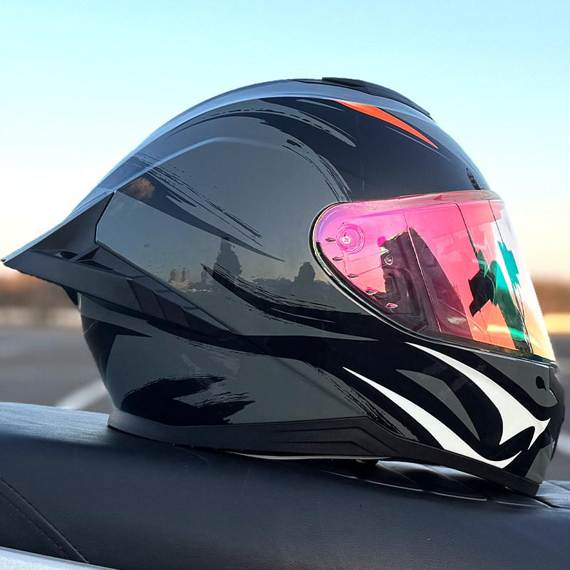 Motorcycle helmet,ABS men's and women's dual lens full face helmet, motorcycle sports car, all season full face helmet DOT
