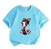 Kids Boys Girls Crew Neck Short Sleeve 100% Cotton T-shirt, Cute Chibi Anime Butterfly Character Printed Casual Soft Tops for Daily Wear for Children
