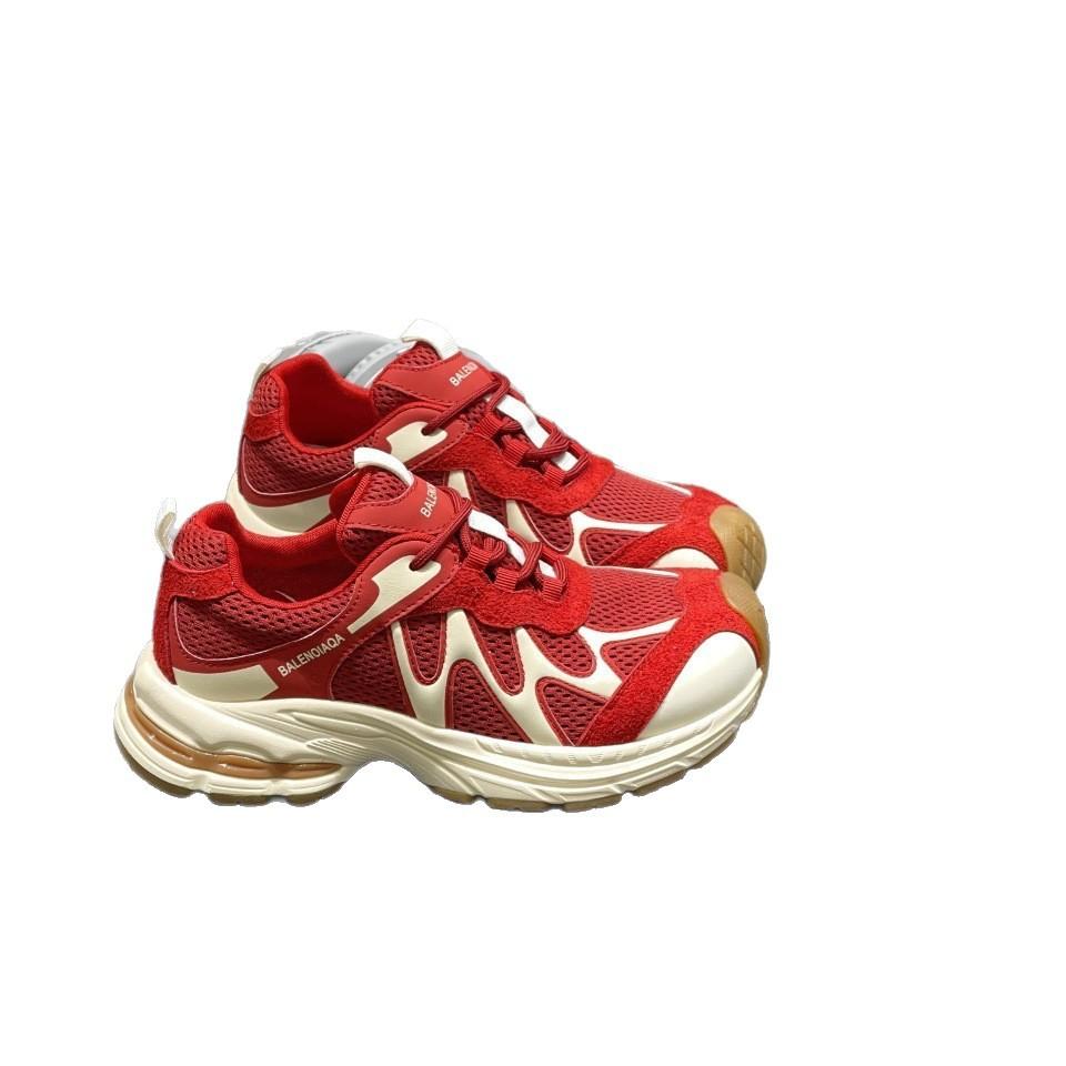 Retro red crooked dad shoes women's 2025 new models are popular this year, super fire thick-soled non-slip sports and leisure women's shoes