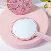 Universal Electroplating Handheld Mirror Clear High definition Water Ripple Makeup Mirror Elegant Round Beauty Mirror