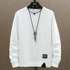 Men's Spring and Autumn Thin Section of Short Round Neck Pullover Long Sleeved Shirt Casual Bottoming Shirt