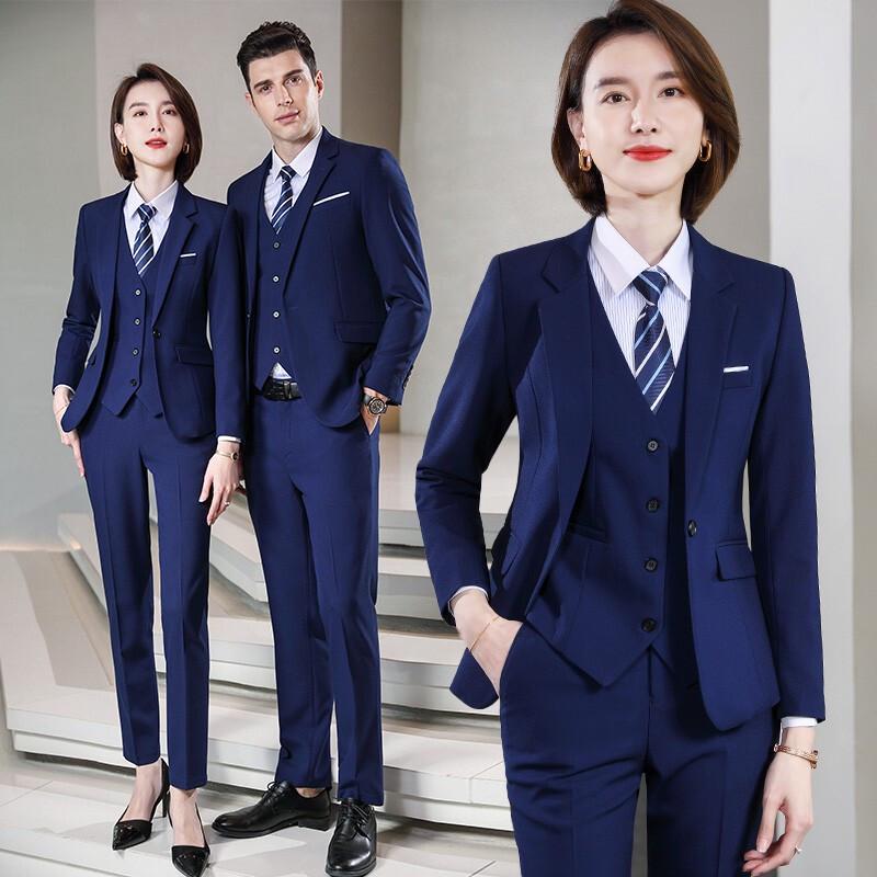 

Troman Women s Sapphire Blue Professional Suit Set M