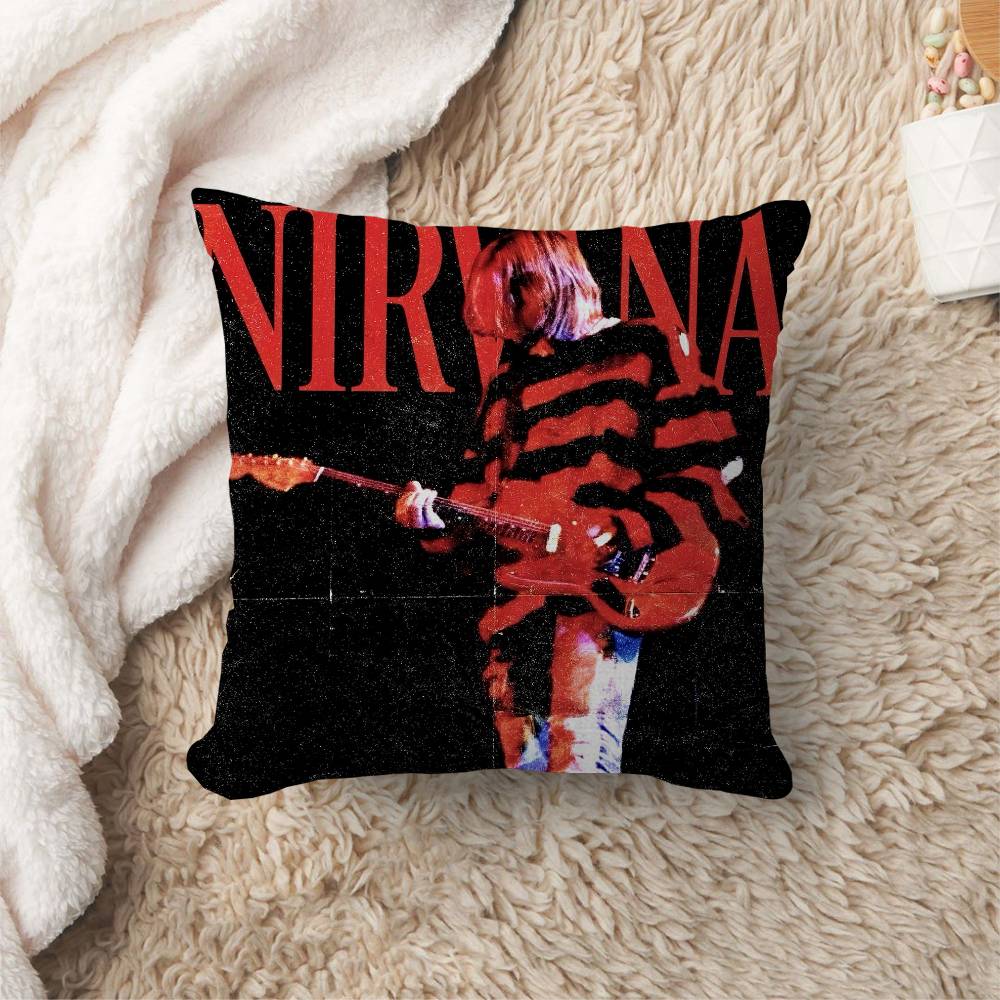 ANNirvanaRock Band Pillow Cover for Bedroom Room and Living Room Sofa Decorative Cushion Cover