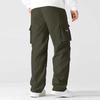 Mens Cargo Pants Multi Pocket Loose Fit Straight Leg Utility Trousers Casual Workwear Trousers with Drawstring Waist for Outdoor Activities