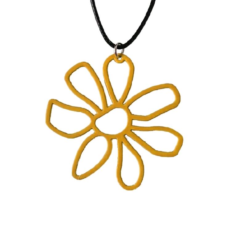 Ожерелье-чокер Изысканный цветочный узор Геометрический цветок Полый кулон 1