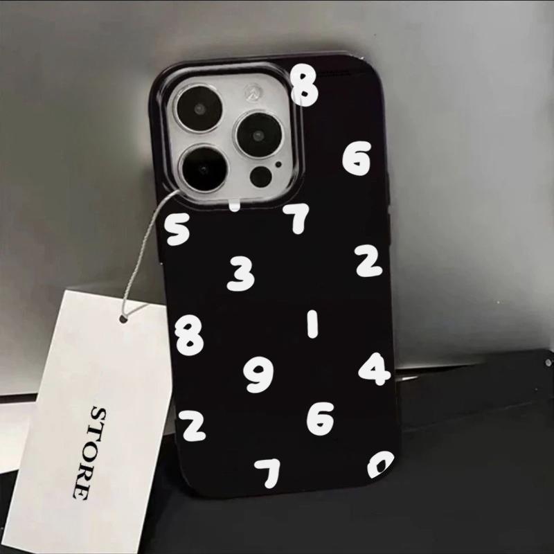 Ins Simple Numbers Case for iPhone 11 Cases IPhone 15 12 13 14 16 Pro Max X XR XS Max 14 15 7 8 Plus iPhone16e Soft Cover Funda