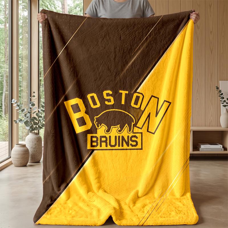 Coperta in Flanella e Pile Boston Bruins Coperta Calda e Accogliente per Divano, Letto, Viaggio Uso in Tutte le Stagioni