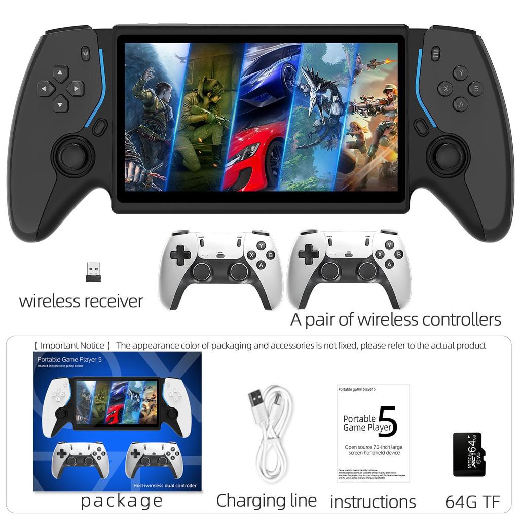 PS5 Handheld Open-source Game Console, High-definition Arcade, Supports Two Player Battles and Dual Controller Consoles