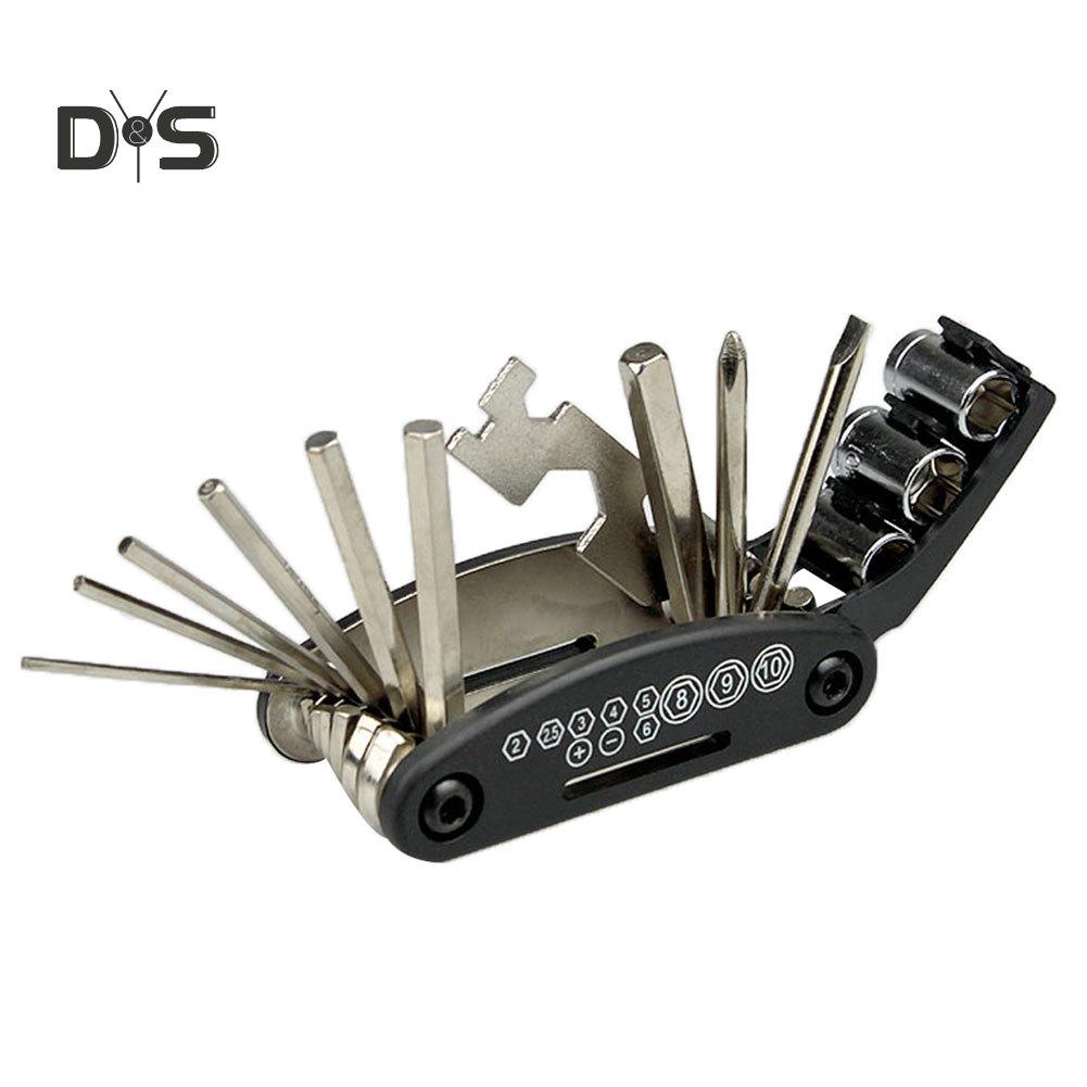 Sada multifunkčních nástrojů pro opravu jízdních kol Super Wind 16 v 1, šestihranný cyklistický šroubovák