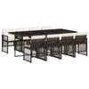 VidaXL Ensemble à manger de jardin et coussins 9 pcs marron poly rotin 3210741