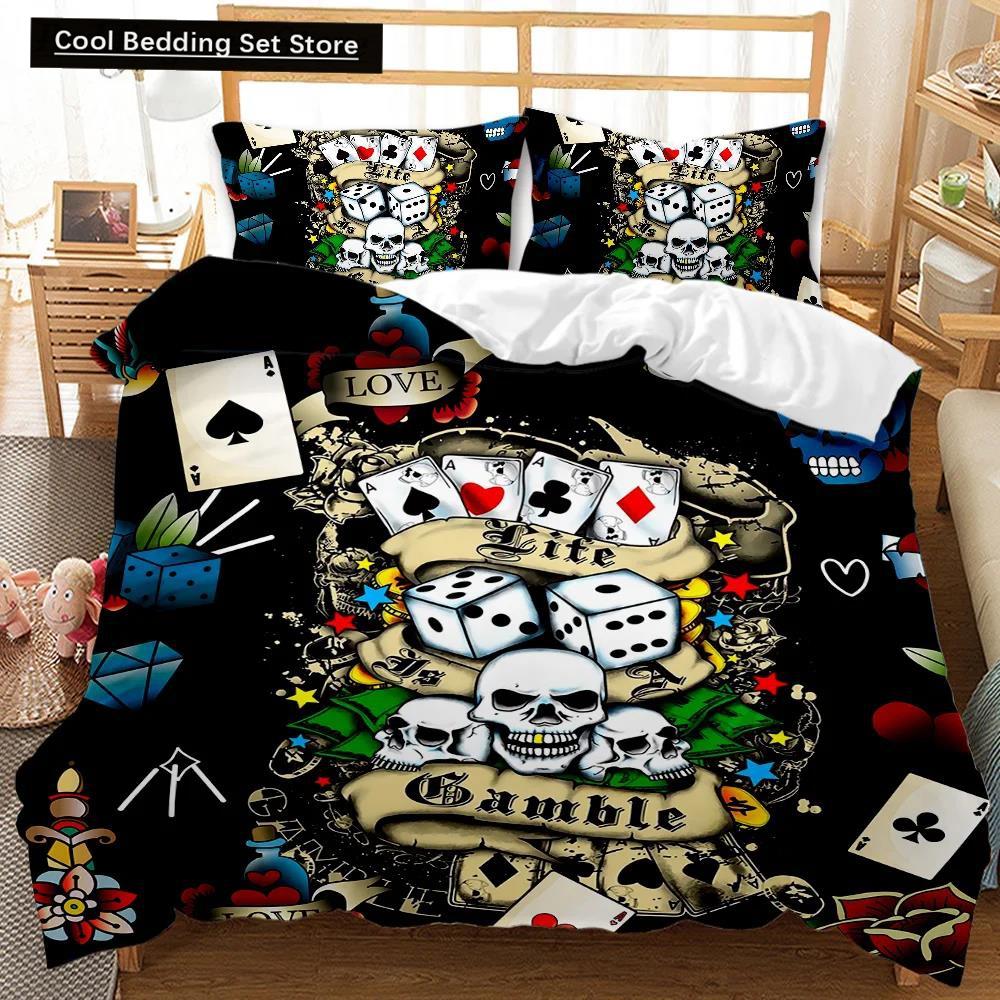 

Комплект постельного белья с рисунком черепа и цветочным принтом для двоих с рисунком розы, День святого Валентина, Хэллоуин, череп, готика, скелет, полиэстер, одеяло EU single(135x200cm)