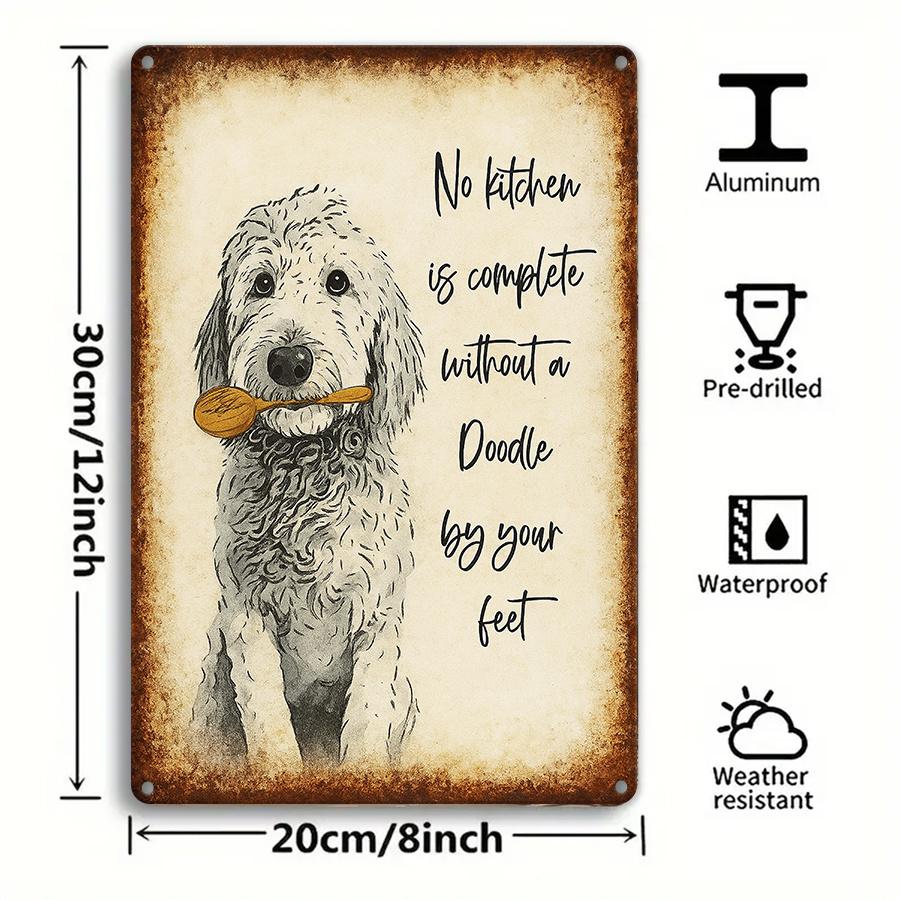 

Charming Metal Art Card Adorable Dog Design Perfect for Living Room Bedroom Bathroom Decor Adding a Playful 20x30cm（7.8x11.8inch）
