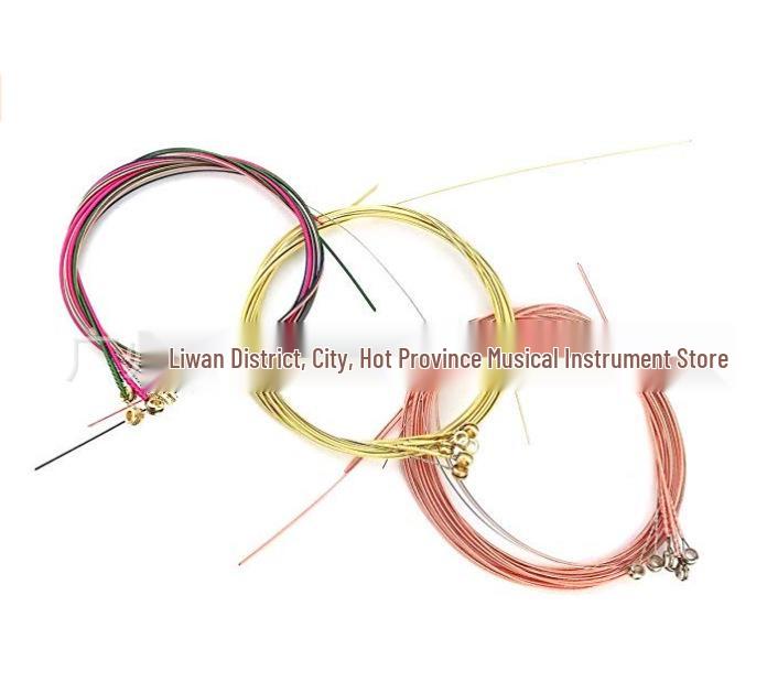 Wooden Classical Folk Guitar with Brass and Steel Strings Red Brass Guitar Strings