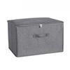 Large Foldable Storage Box In Modern Grey with Lid and Handles