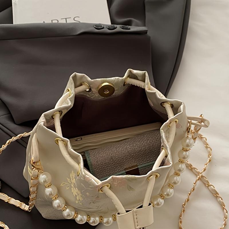 Bolso Cubo de Gran Capacidad Bolso de Mano con Cierre de Cordón Bolso Cruzado de Moda para Reuniones de Compañeros, Viajes, Desplazamientos