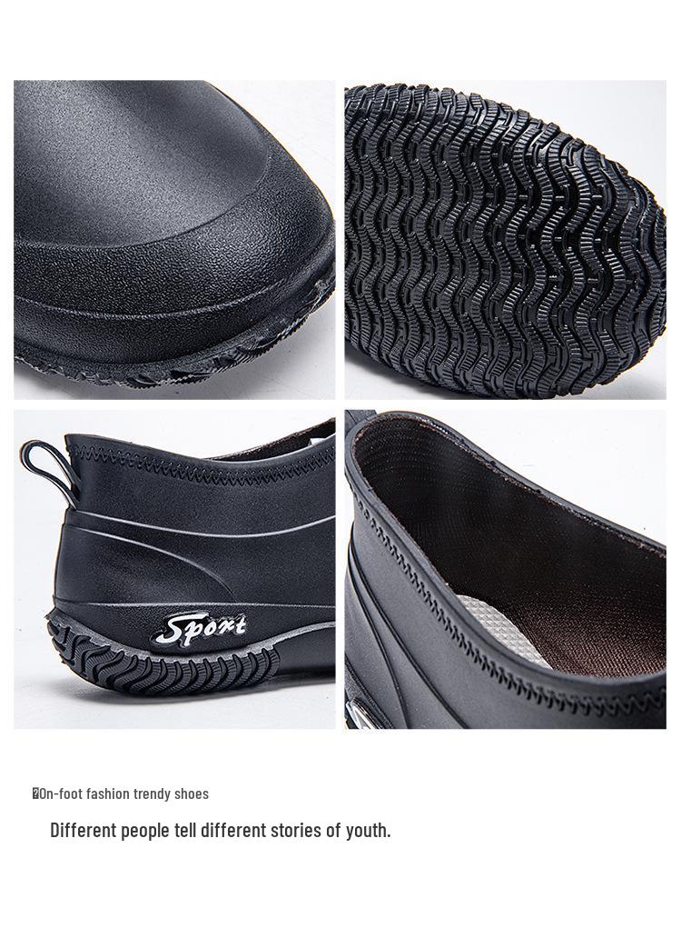 Stylish Women's Non-Slip Waterproof Ankle Rain Boots for Outdoor & Kitchen Use