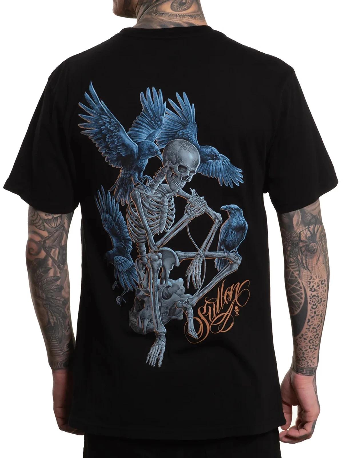Sullen Men s Til Death Short Sleeve Premium T-shirt Skeleton Tattoo Style Tee S