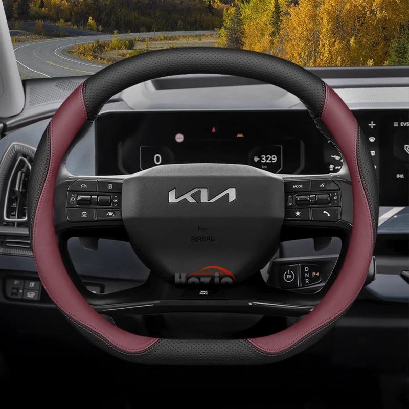 Skórzana Pokrowiec na Kierownicę Samochodową do Kia Sportage Sorento Niro Picanto K5 K3 K4 Xceed Ev9 Ev3 Ev6 Forte 2011 - 2024 2025 2026