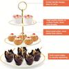 Eleganter 3-stöckiger Cupcake-Ständer mit goldenen Akzenten - Perfekt für Teepartys, Babypartys & Hochzeiten