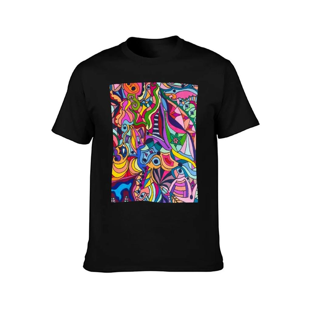Trippy Rainbow Zentangle T-Shirt blacks funny gifts mens cotton t shirts