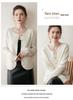 Round Neck Cashmere Cardigan for Women - Autumn/Winter Thick Knit Sweater Coat.