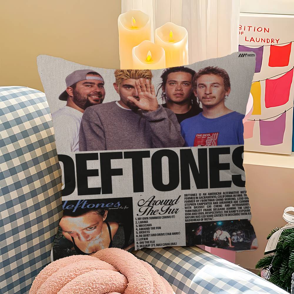 Classic Band D-Deftones Office Cushion Pillowcase Car Cushion Cover45X45CM Lumbar Pillowcase Sofa Pillowcover