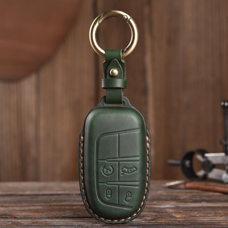 Suitable for Jeep Renegade Compass Grand Cherokee Chrysler 300C Wrangler Dodge Leather KeysCase Protector