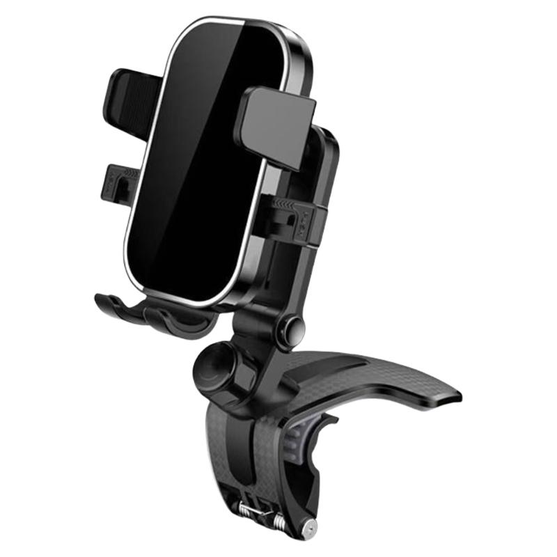 Car Clip Type Dashboard Mounted Phone Holder Shockproof Cellphone Holder Mount Automotive 360 Degree Rotating Stand