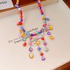 Retro Round Resin Necklace: Versatile, Fashionable High-End Clavicle Chain for Women