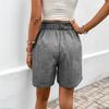 Sommer High Waist Shorts Damen Lässig Locker Weites Bein Einfarbige Shorts Lässige Kurze Hosen Taschen Urlaubs Short