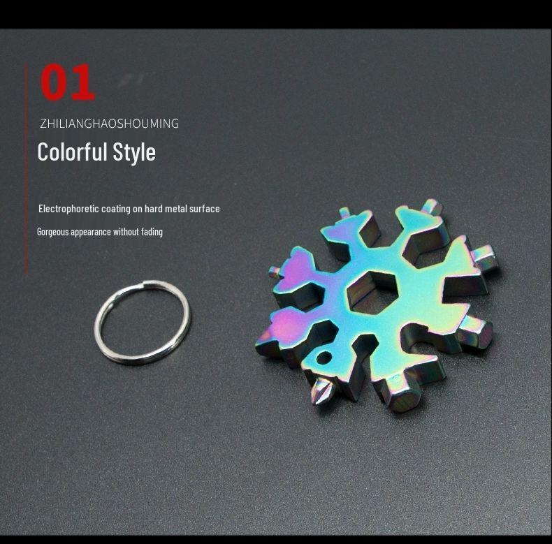 19-in-1 Tragbares Schneeflocken-Werkzeug mit Schraubenschlüssel & Schraubendreher