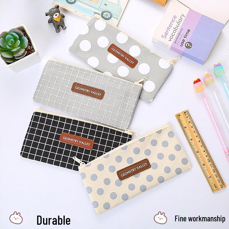Korean Style Oxford Cloth Student Pencil Case - Cute Stationery Bag with Custom LOGO Option