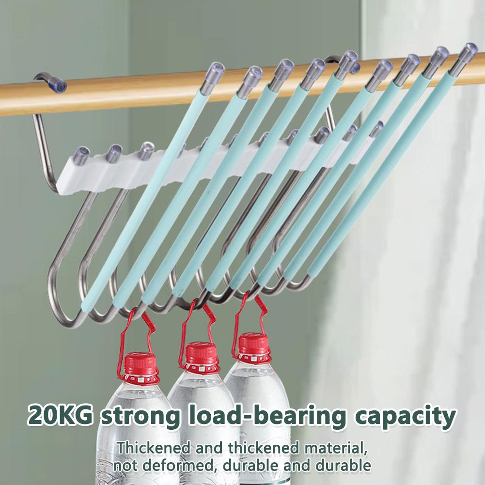 Multifunctional Foldable Pants Hanger,5/9 Layer Wardrobe Storage Rack for Scarf Towel,Space-saving Retractable Clothes Organizer