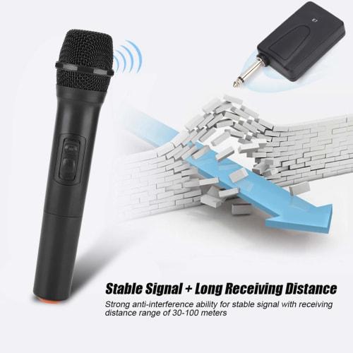 Vbestlife Wireless Handheld Microphone Suit, Universal VHF Handheld Dynamic Microphone with Metal Mesh Cover and Filter Cotton for Karaoke/Business Me