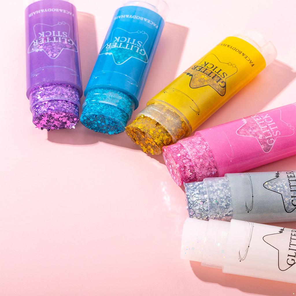 Glitter Stick for Body Art - Portable Shimmer Gel with Sequins, Sparkling Festival & Party Makeup for Face, Hair, Mardi Gras