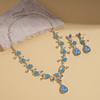 Diamond Flower Water Drop Pendant Collarbone Chain Vacation Style Fashion Necklace